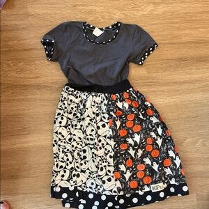 KPea Halloween Themed Dress - Black and Orange